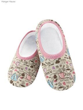 Snoozies Skinnies Foldable Sherpa Lined Non-Skid Sole Slipper Socks Women